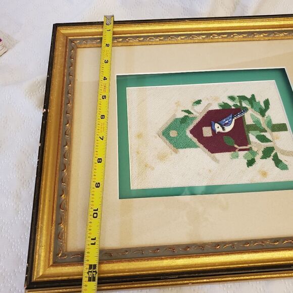 VTG Crosstitched Bird Design Wall Decor - Picture 7 of 7